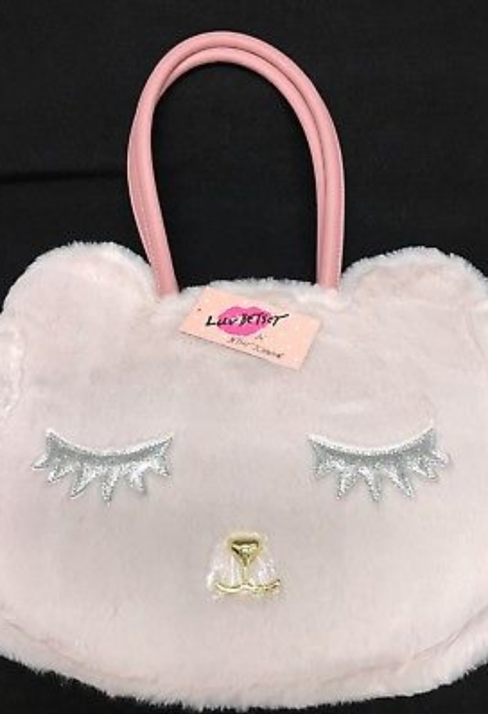 NWT LUV by Betsey Johnson Furry Cat Face Tote